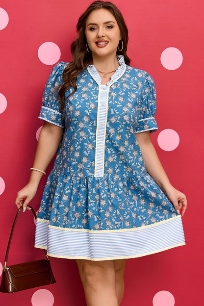 Threaded Pear Meilani Front Ruffle Hem PLUS Dress
