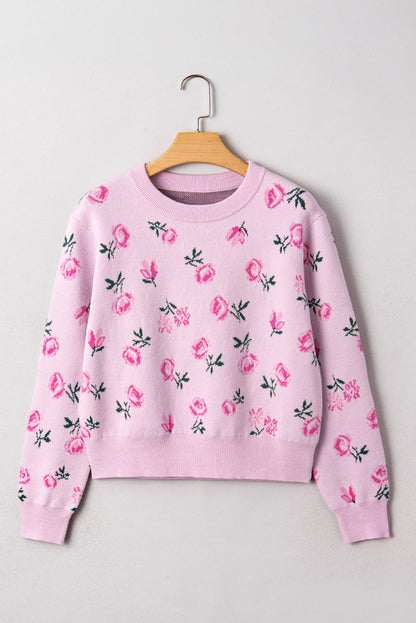 Threaded Pear Sophia Drop Shoulder Cropped Sweater