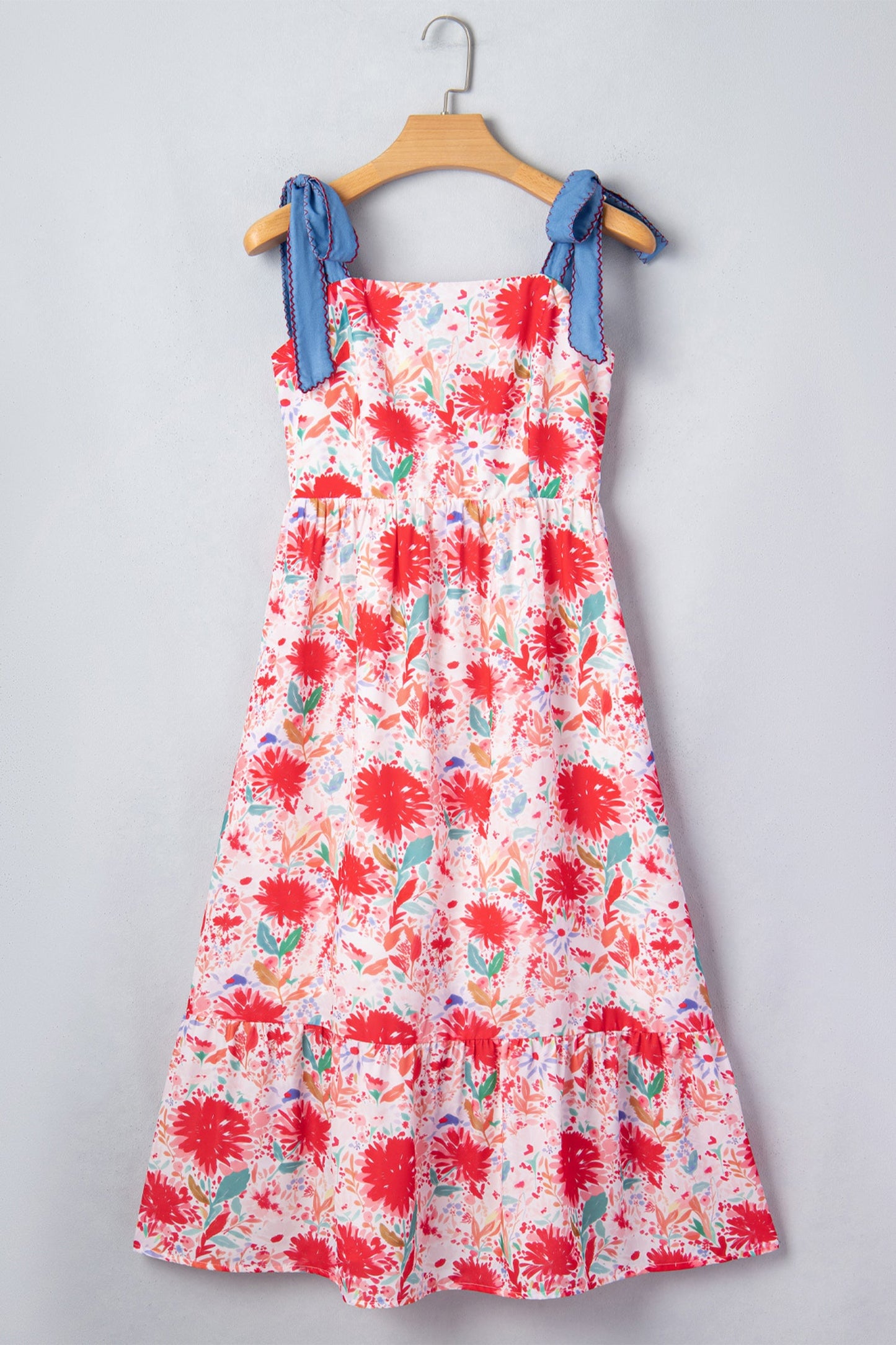 Threaded Pear Dahlia Straps High Waist Dress