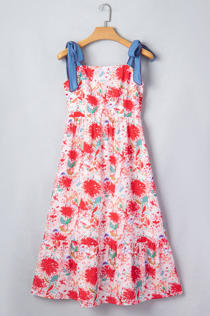 Threaded Pear Dahlia Straps High Waist Dress