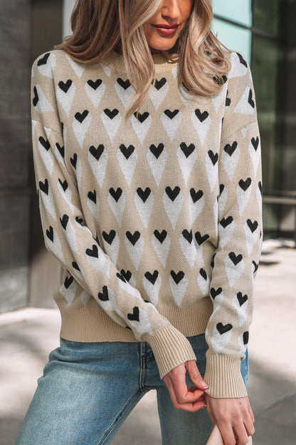 Threaded Pear Aspyn Ribbed Trim Loose Sweater