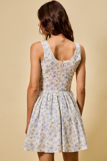 SO ME Floral Print Fit and Flare Dress