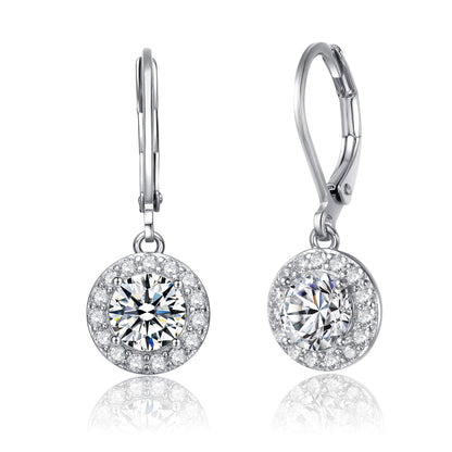 Halo Leverback Dangle Earrings
