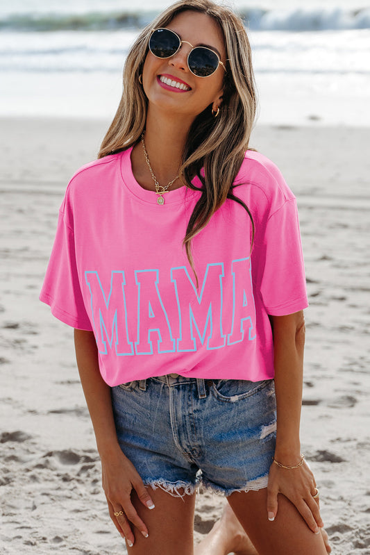 Threaded Pear MAMA Letter Graphic Neon Tee