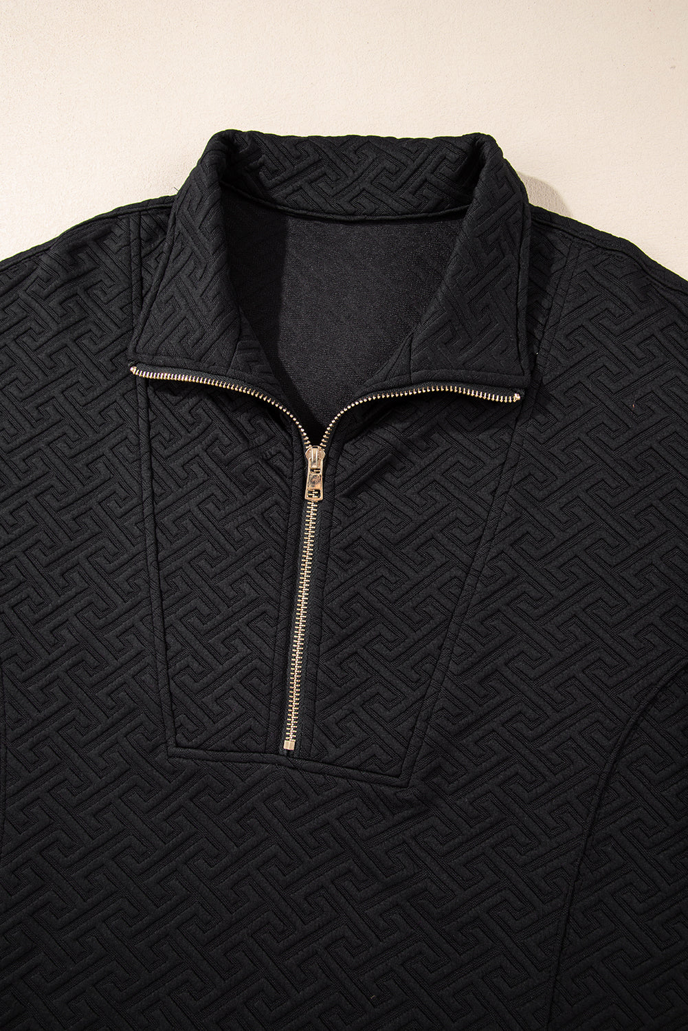 Threaded Pear Saige Half Zipper Collared Sweatshirt