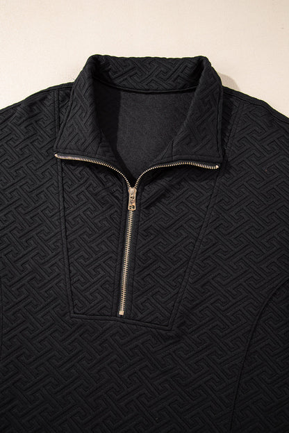 Threaded Pear Saige Half Zipper Collared Sweatshirt