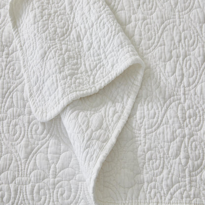 Patina Vie 3 Piece 100% Cotton Stitched Embroidered Quilt Set