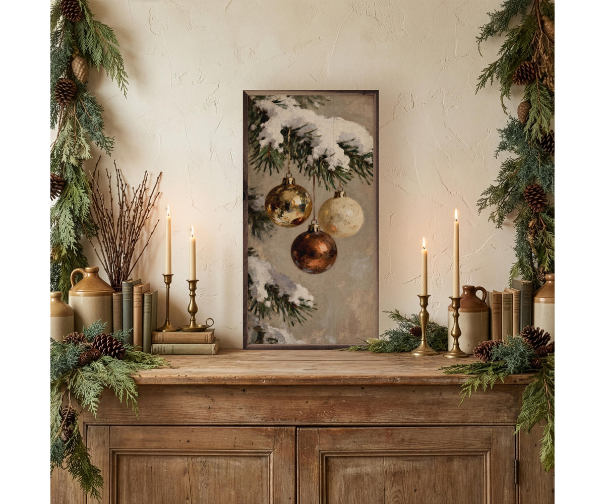 Kendrick Home Three Gold And Brown Ornaments