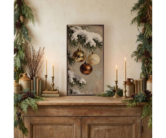 Kendrick Home Three Gold And Brown Ornaments
