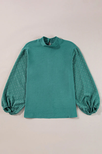 Threaded Pear June Swiss Dot Balloon Sleeve Loose Blouse