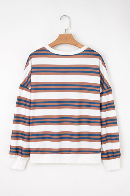 Threaded Pear Marlowe Stripe Drop Shoulder Pullover