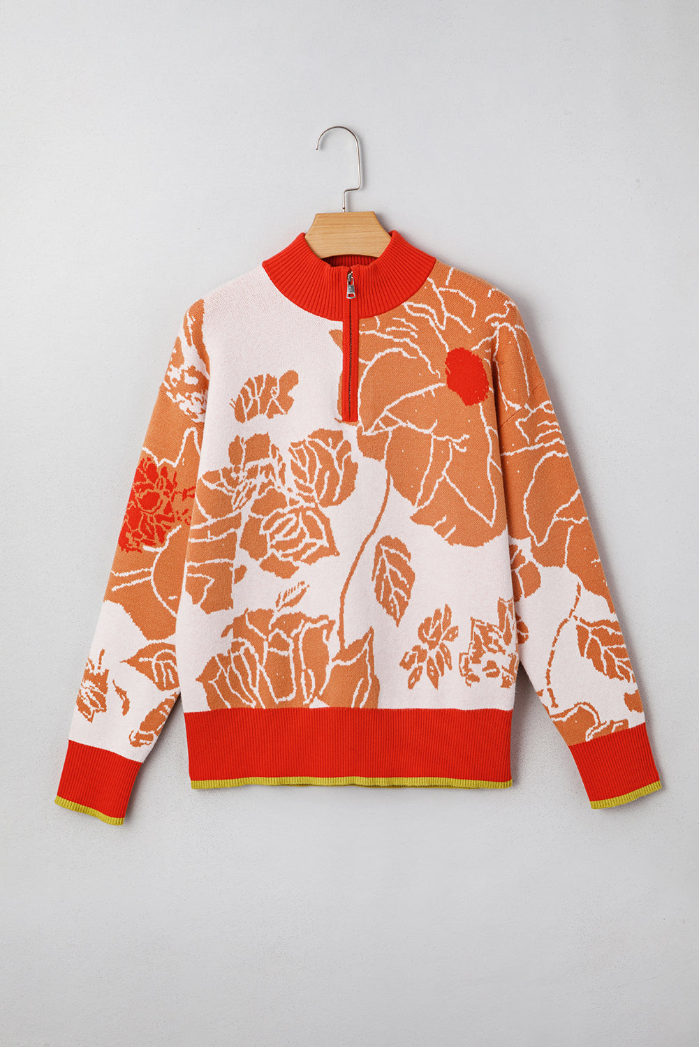Threaded Pear Theaella Zip Collared Pullover Sweater