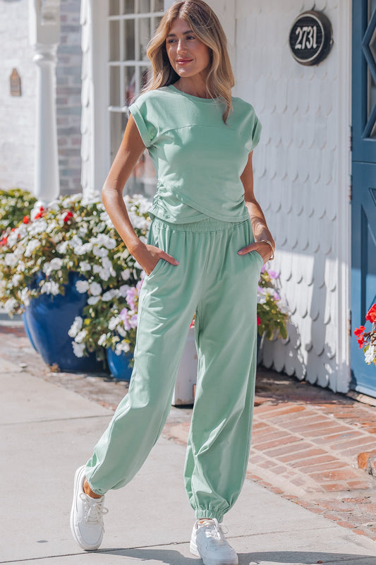 Threaded Pear Rosalie Color Cropped Lounge Set