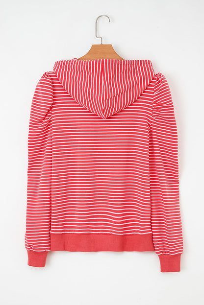 Threaded Pear Hallie Puff Sleeve Stripe Hoodie