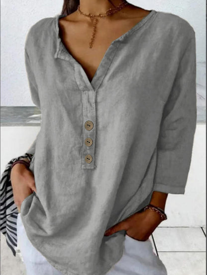 Modern Notched-Collar Button-Down Shirt – Relaxed Chic Staple