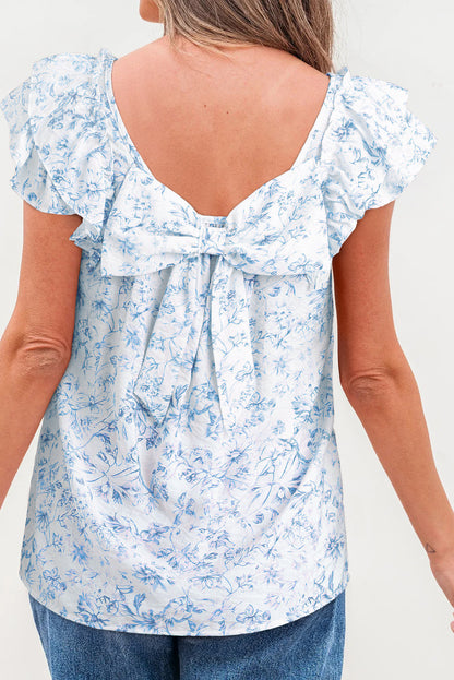 Threaded Pear Beatrice Bow Back Square Blouse