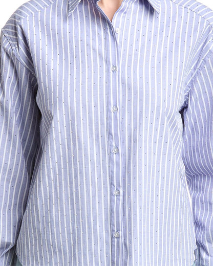 BLUE STRIPE HEART-