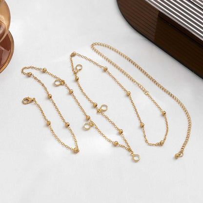 Cubic Zirconia & Goldtone Bead Waist Chain