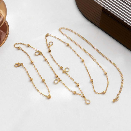 Cubic Zirconia & Goldtone Bead Waist Chain