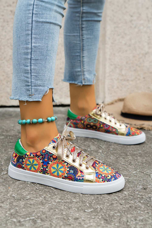 Threaded Pear Daniella Floral Patchwork Shoes