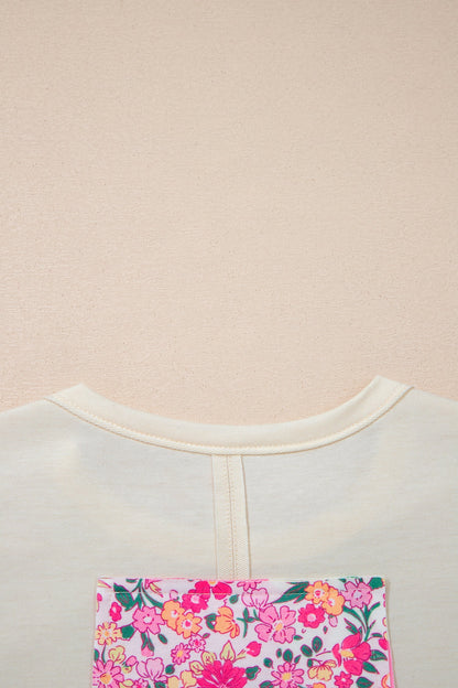 Threaded Pear Poppy Big Flower Oversize Tee