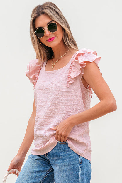 Threaded Pear Katelyn Textured Bow Knot Blouse