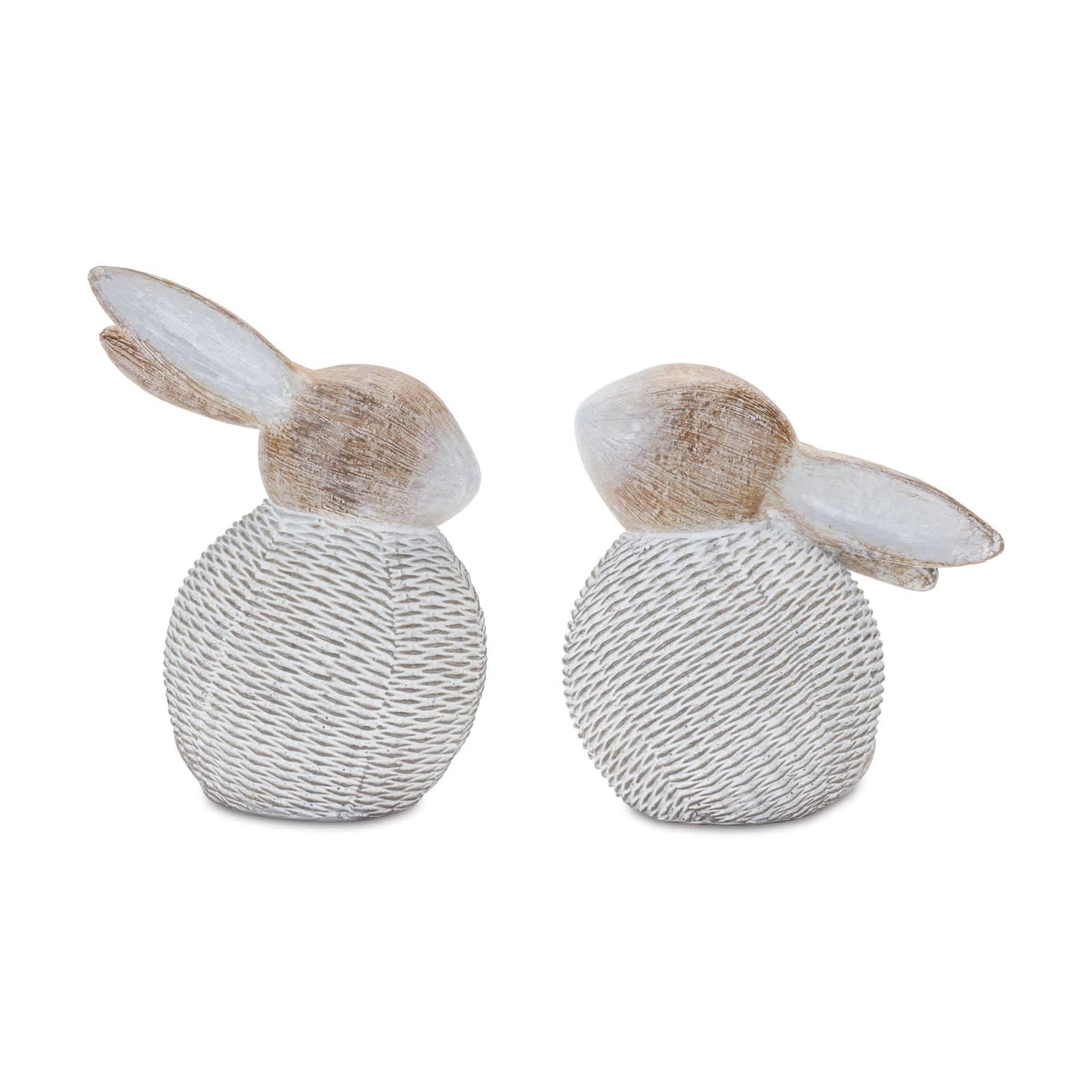 Melrose International Wicker Bunny Figurine (Set of 2)