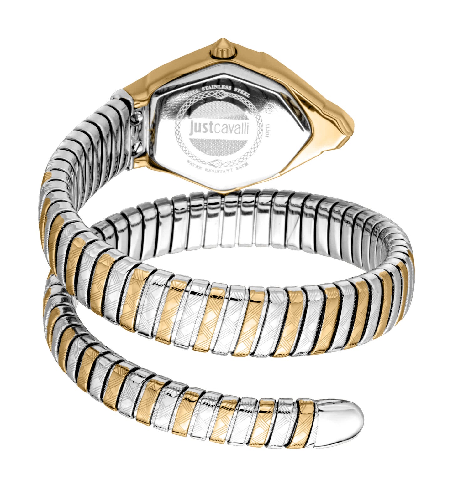 Jc1l303m0055 Just Cavalli Snake Women's Two Tone Gold/Silver Watch