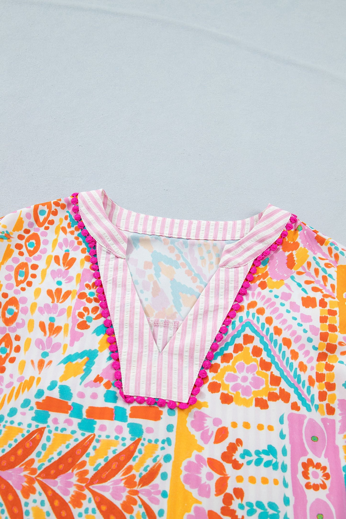 Threaded Pear Giovanna Tiered Short Sleeve Blouse