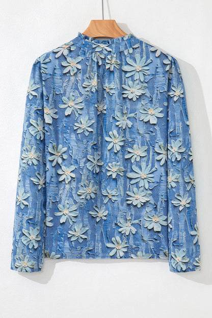 Threaded Pear Sarajana Half Placket Collared Blouse