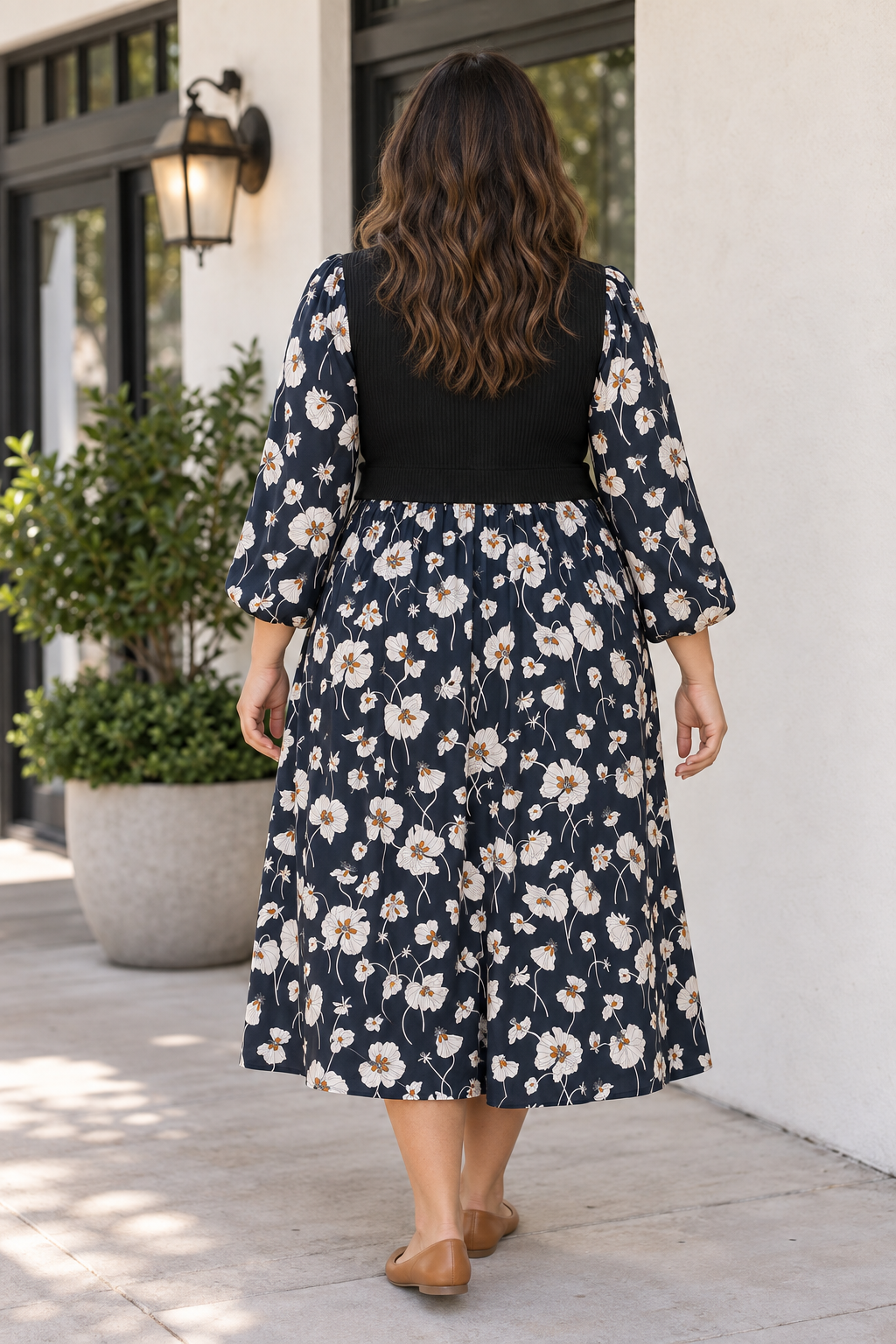Threaded Pear Piper Long Sleeve Shift PLUS Dress