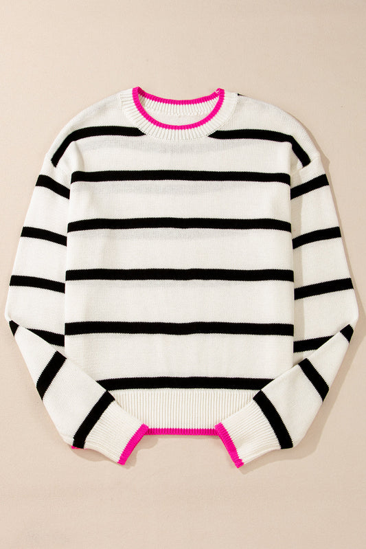 Threaded Pear Avery Contrast Drop Shoulder Sweater