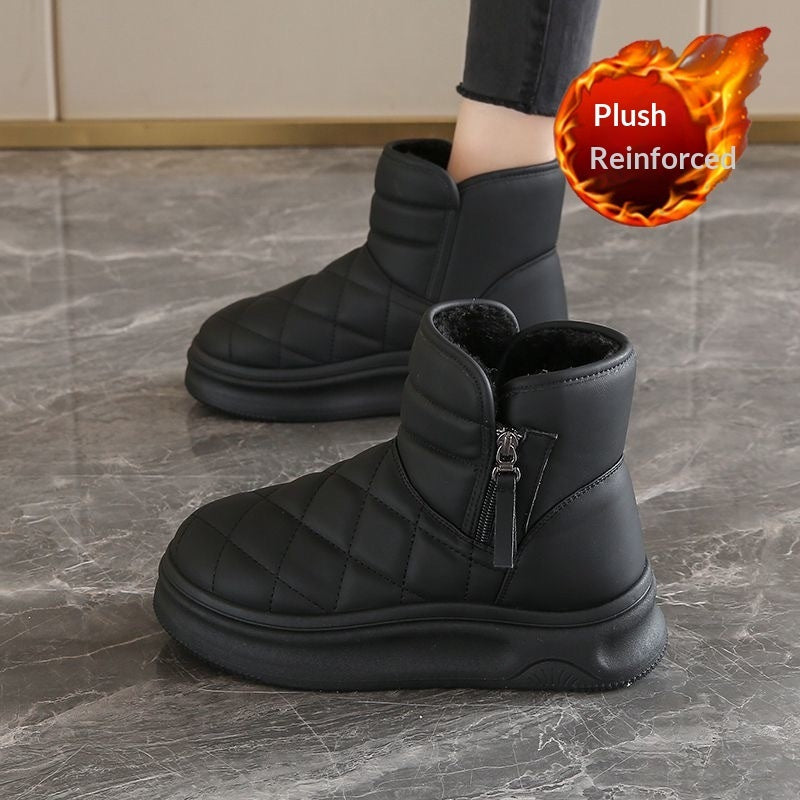 Women’s Casual Warm Fleece-Lined Snow Boots – Winter Anti-Slip Ankle Boots