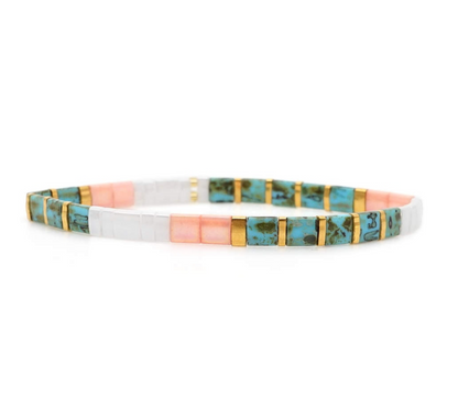Pink White Turquoise-