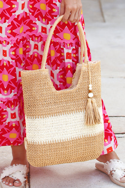 Threaded Pear Layla Tassel Decor Tote Bag