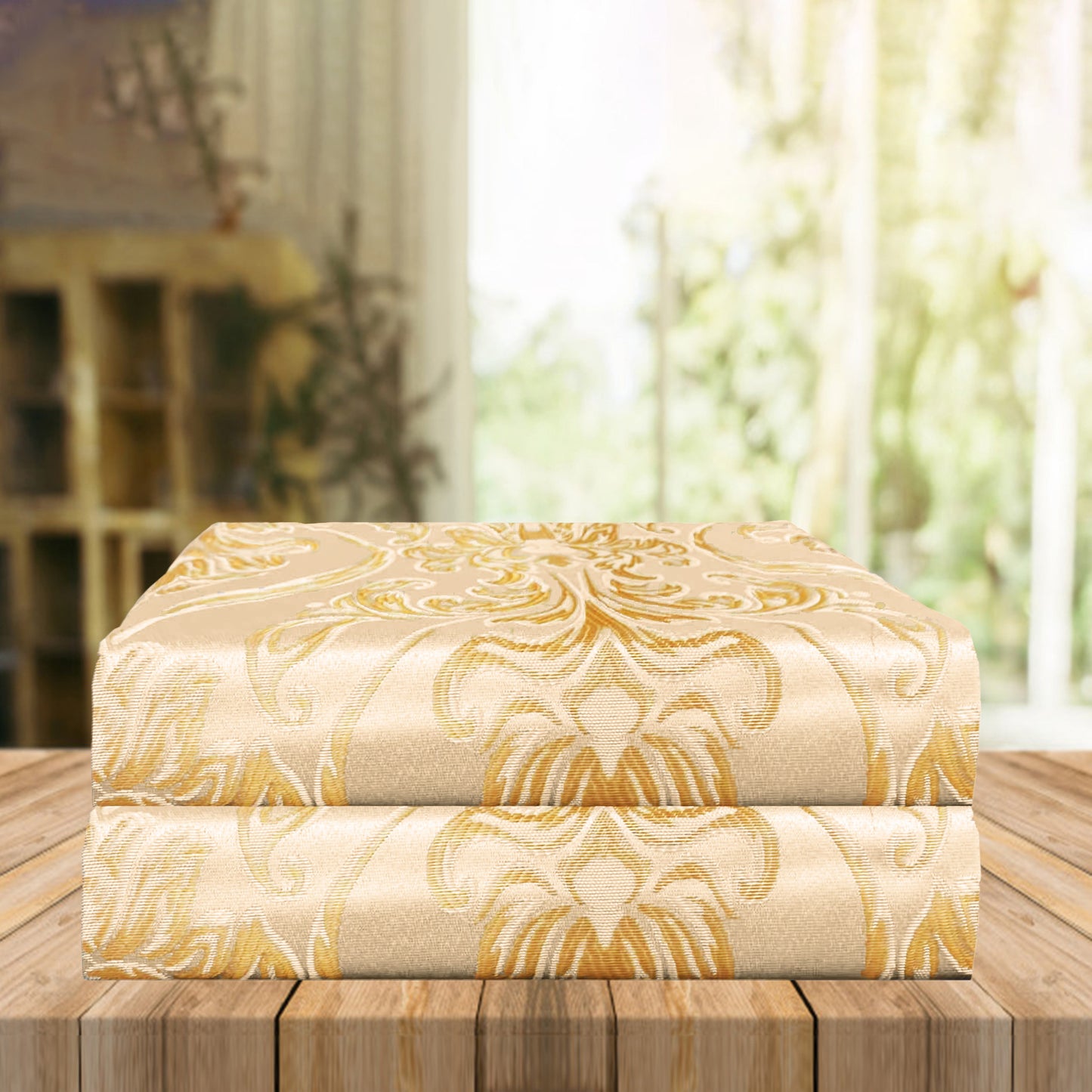 Elegant Comfort Set of 2 Penelope Jacquard Look Curtain Panels - 54" W x 84" L