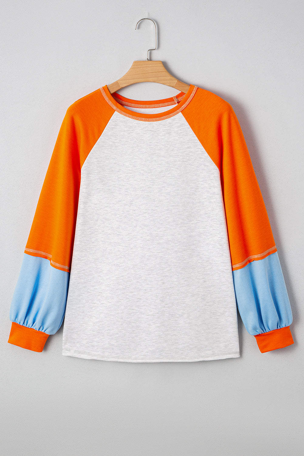 Elsie Raglan Sleeve Loose Fit Top - Light Grey / M - 8/10