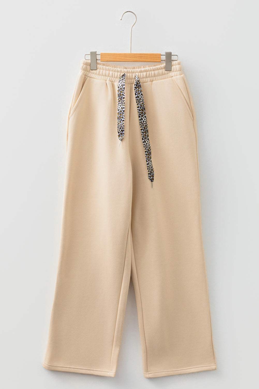 Hailey Elastic Waist Solid Pants - Oatmeal / L - 12/14