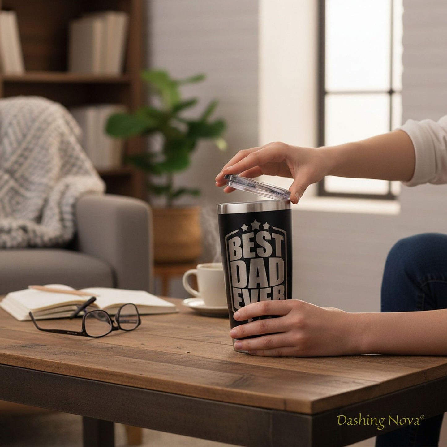 Best Dad Ever Laser Engraved Tumbler - Father's Day & Birthday Gift