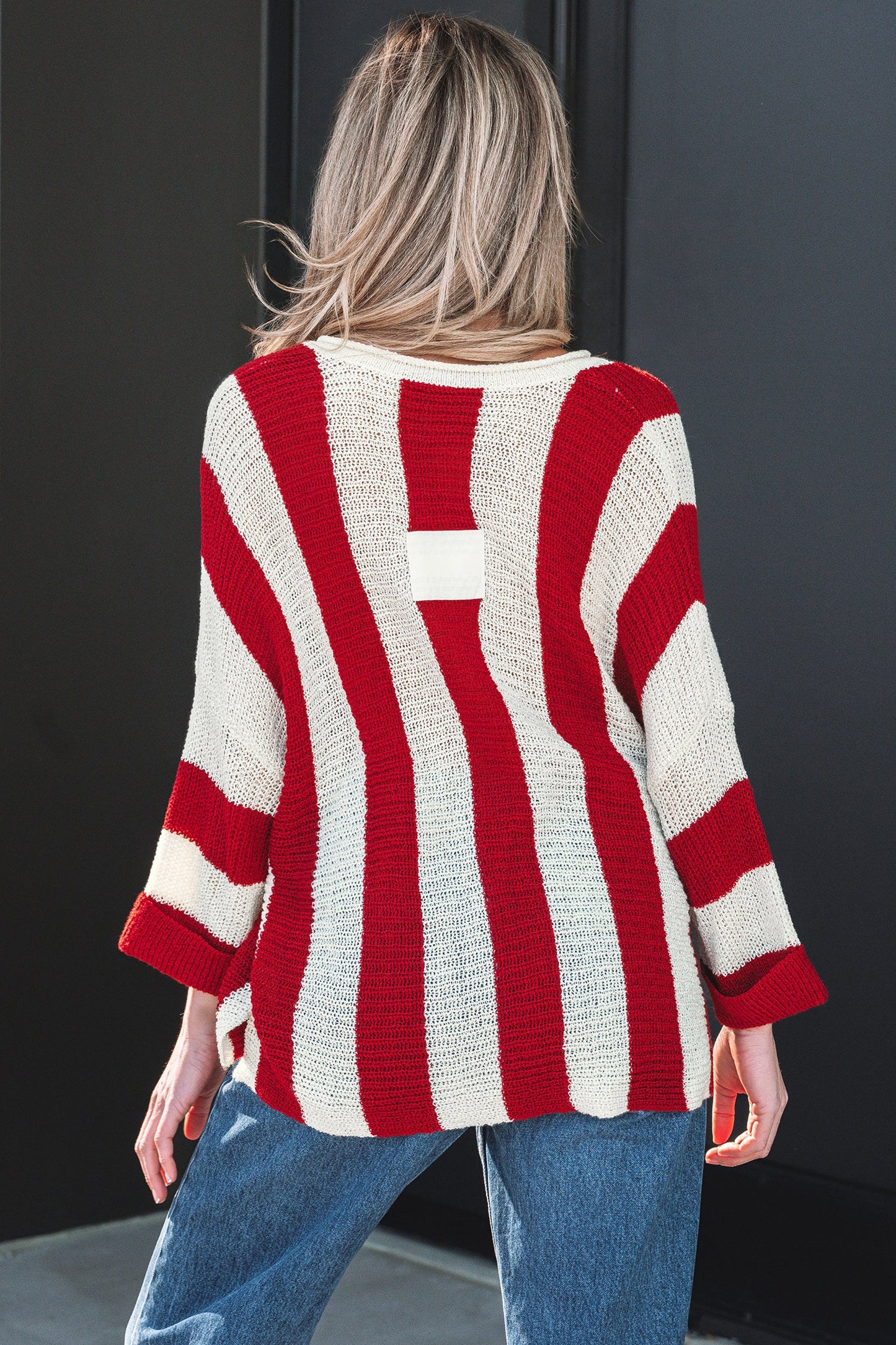 Threaded Pear Anika Colorblock Bracelet Sleeve Sweater