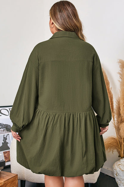 Threaded Pear Catherine Ruffle Hem Mini PLUS Dress