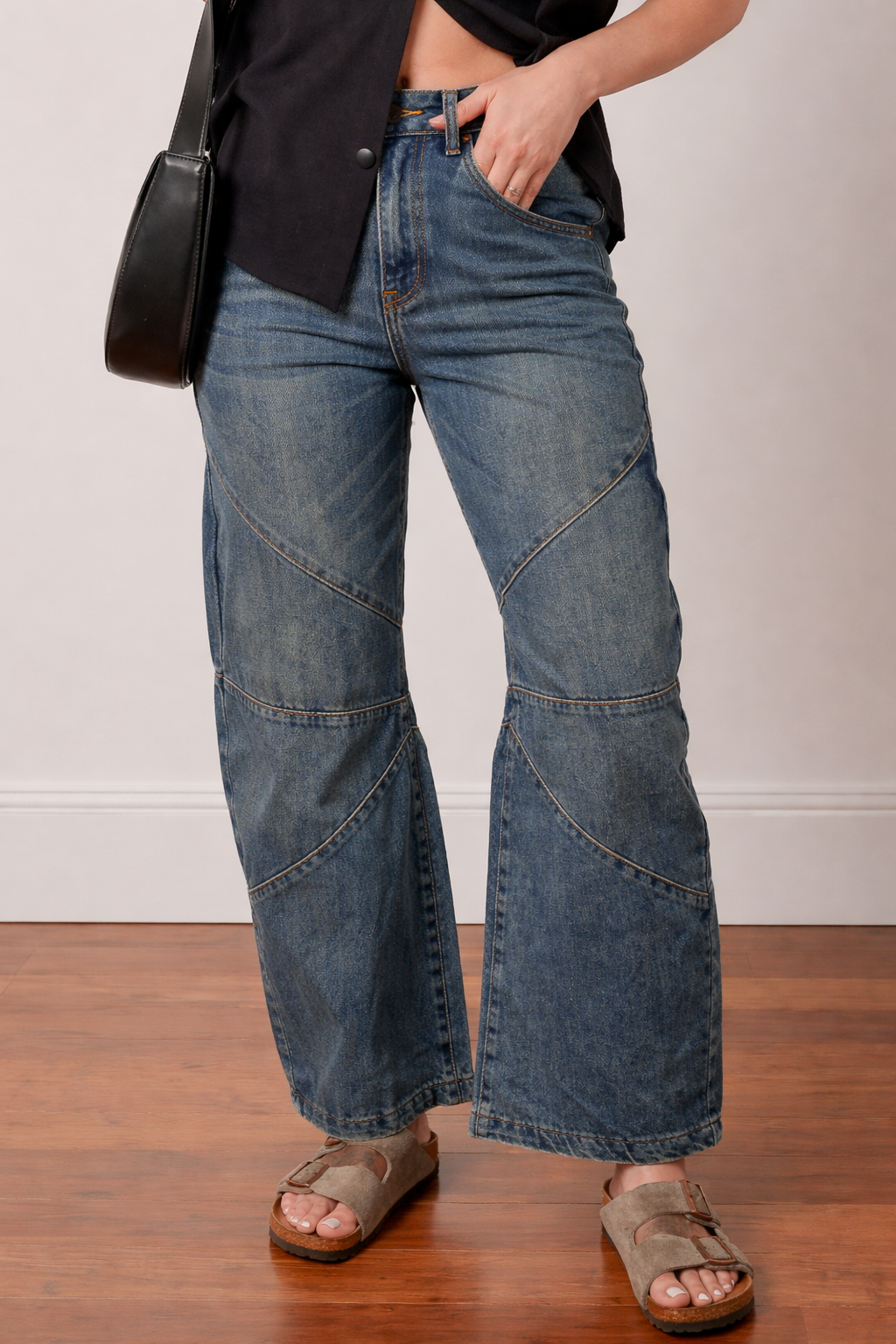 Threaded Pear Alaya Straight High Waist Jeans