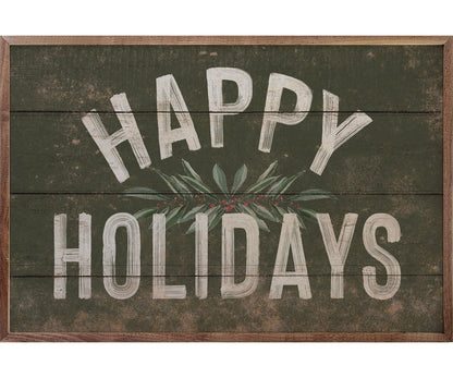 Kendrick Home Happy Holidays Greenery Green