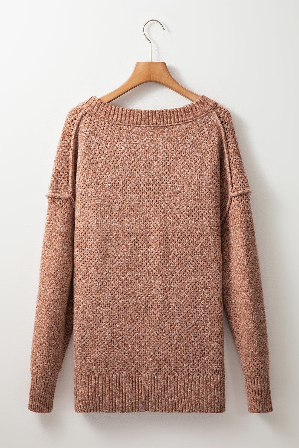 Threaded Pear Luciana Eyelet Drop Shoulder Sweater