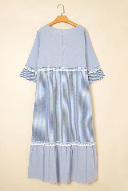 Threaded Pear Amy Patchwork Shift Long PLUS Dress