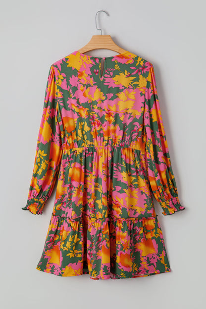 Threaded Pear Anna Smocked Ruffled Mini Dress