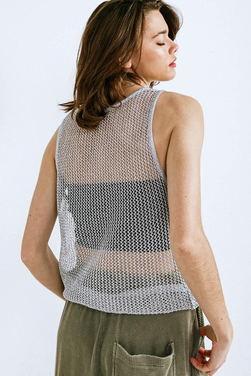Lost in the Waves Woven Tank Top