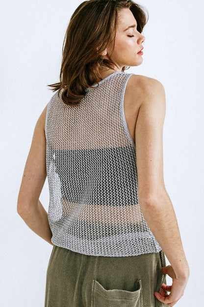 Lost in the Waves Woven Tank Top