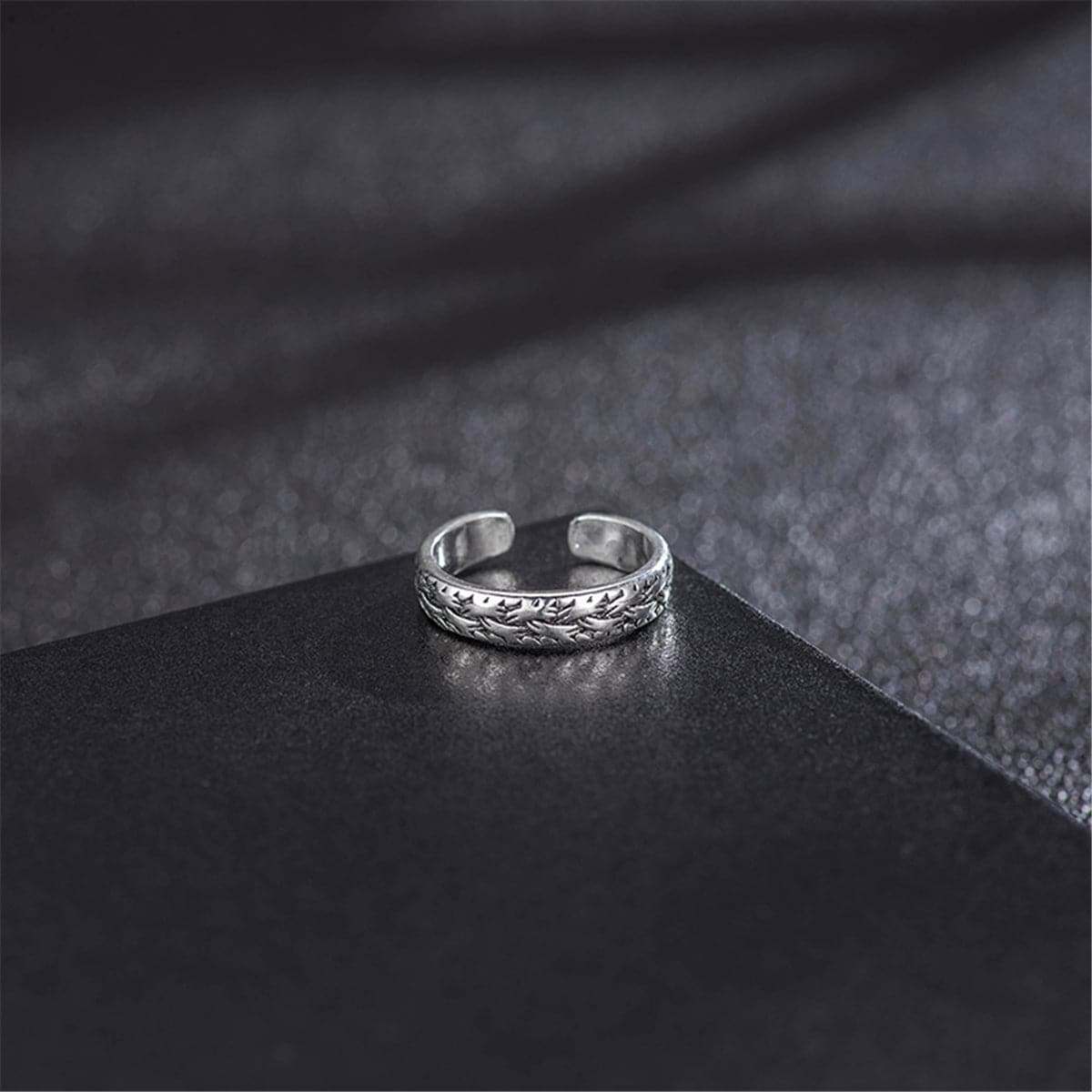 Cubic Zirconia & Silvertone Adjustable Toe Ring Set-3