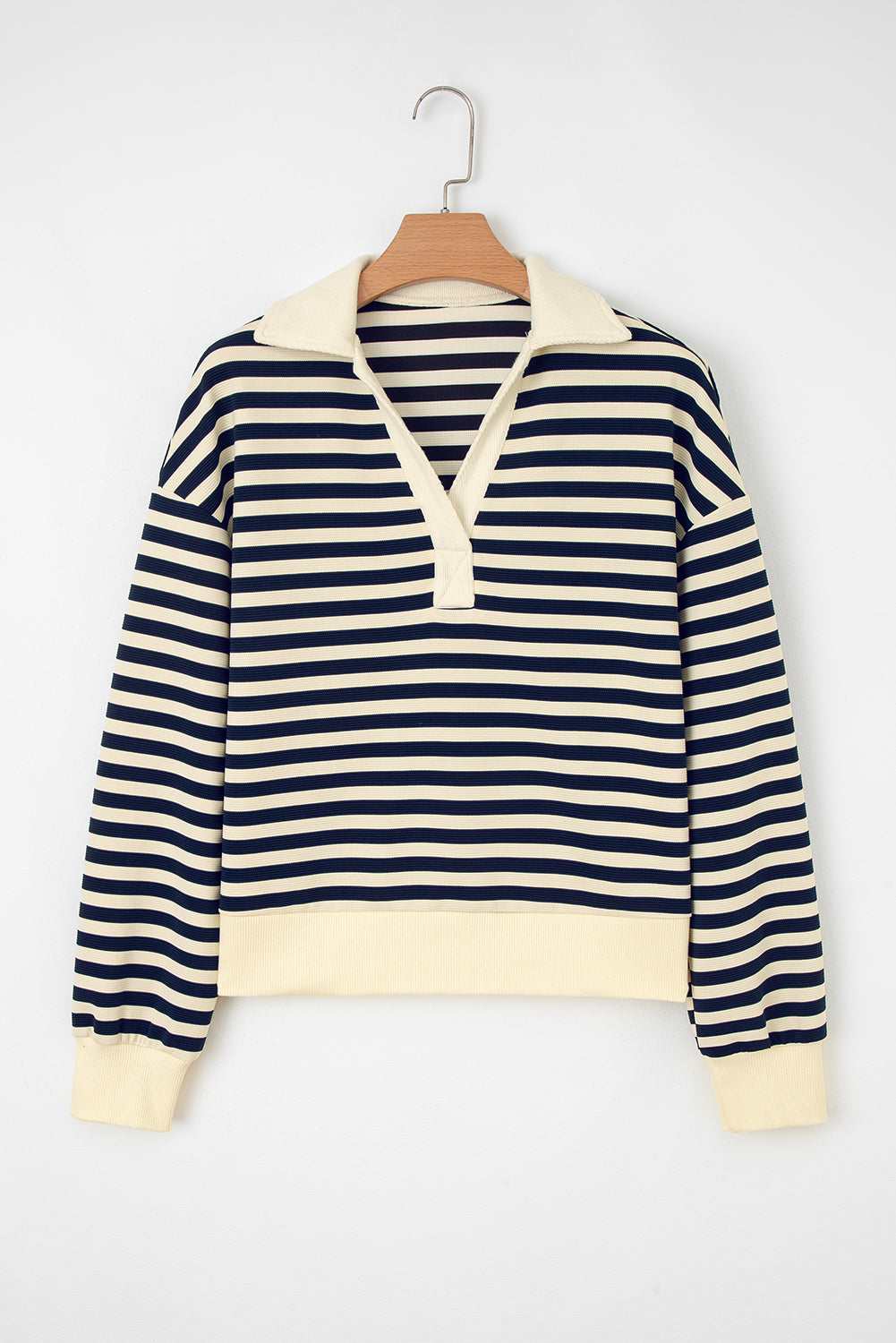 Adelina Sleeve Casual Top Long Sleeve Top - Blue Stripe / L - 12/14